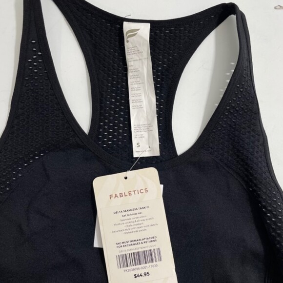 NWT Fabletics Delta Seamless Racerback Black Tank Top III Size Small - Picture 6 of 6